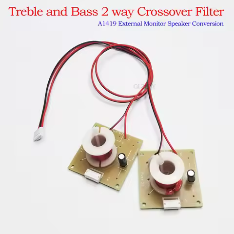 For imac A1419 Speaker 2 Way Treble Bass Speaker Crossover Audio Tweeter Woofer Filter Frequency Div