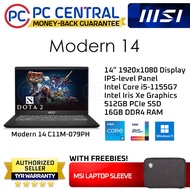 MSI Modern 15 (B11M-027PH) intel Core i5-1155G7 | 16GB DDR4  RAM | 512gb PCIe SSD | Win 11 Home (PC 