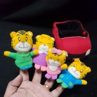 finger puppet with car mini bag tiger puppet shima shima tora no shimajiro