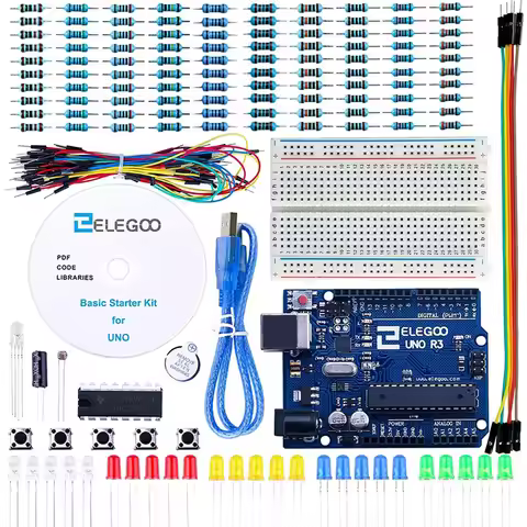 ELEGOO UNO Project Basic Starter Kit with Tutorial and UNO R3 Compatible with Arduino IDE DIY Electr