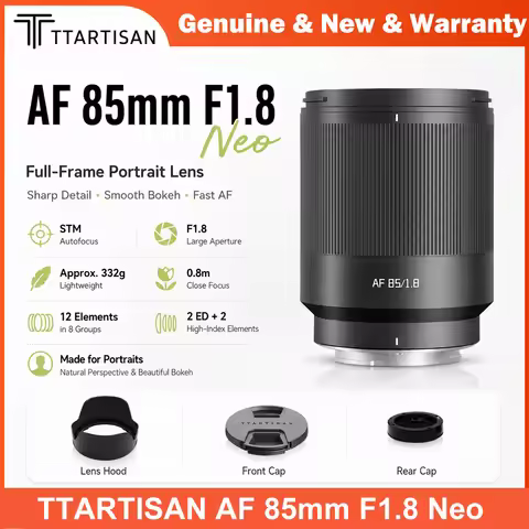 TTArtisan 85mm F1.8 NEO AF Full Frame STM Autofocus Portrait Lens for Sony A7C A7R A7M A7S Nikon Z6 