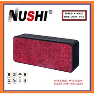 NUSHI NS-826 RECHARGEABLE PORTABLE WIRELESS BLUETOOTH SPEAKER - SUPER X-BASS / USB / AUX / CARD / STRONG BASS