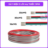 3-core tin-plated LED connection wire AWG22 AWG20 AWG18 3PIN anti-oxidation for full-color LED ARGB 