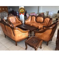 Kursi & Meja Tamu Sofa Ganesha Jambu Kayu Jati Romawi Ukir Jepara