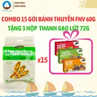 [Free 3 boxes of brown rice bars 72g] Combo of 15 packs of boat cakes and FnV nutritional seeds 60g