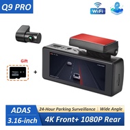 EKLEVA กล้อง4 DVR ติดรถยนต์4K & 1080P เครื่องบันทึกวีดีโอ WIFI ความเร็ว GPS Dashcam รถกล้องหน้ารถนาย