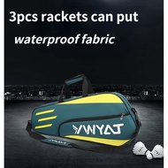 YWYAT One Shoulder Badminton Rackets Bag 3Pcs Badminton Sports Bag Waterproof Nylon Handbag for Badm