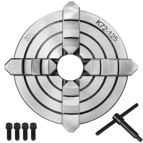 SucceBuy K72-125 Lathe Chuck 5 Inch 4-Jaw Independent Reversible Jaw Metal Lathe Chuck Turning Machi