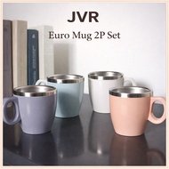 [JVR] Euro Mug 2P Set Stainless Steel Mug Cup Coffee Mug Set