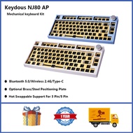 Keydous NJ80 AP 75% Wireless Mechanical Keyboard Kit RGB Hot Swappable DIY Keyboard with Knob