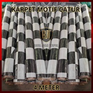 Karpet Perlak Lantai Meja Meteran Ukuran 4 Meter Motif Catur Kuat dan Lentur