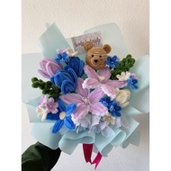 simplylushgifts | Fuzzy flower bouquet Dream Blue Series