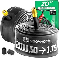 Bicycle Inner Tube 20 x 1.50 > 1.75 (ETRTO 40/47-406) x2 - Schrader Valve 40 mm - Compatible with Ch