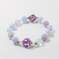 佛來幫你 |菩薩手環-薰衣草紫水晶 海水藍寶 魔法陣手環