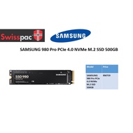 SAMSUNG 980 PRO PCle 4.0 NVMe M.2 SSD 500GB (MZ-V8P500BW)