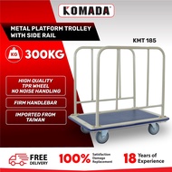 KOMADA™ 300KG Platform Trolley with Side Rail Flatbed Trolley Heavy Duty Hand Trolley Kereta Tolak B