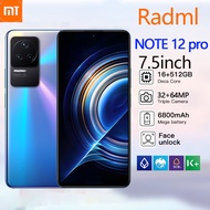 【รับประกัน 1 ปี】xiqoml Radml Note 12 pro 7.5นิ้ว โทรศัพท์มือถือ 5Gสมาร์ทโฟน 16+512GB โทรศัพท์มือถือระดับไฮเอนด์ 32+64MP 6800mAh  Smartphone Android12.0 4G/5G เล่นเกมระดับมืออาชีพบนโทรศัพท์มือถือระดับไฮเอนด์ โทรศัพท์สำห รับเล่นเกม โทรศัพท์ ถูกๆ ดี 5G