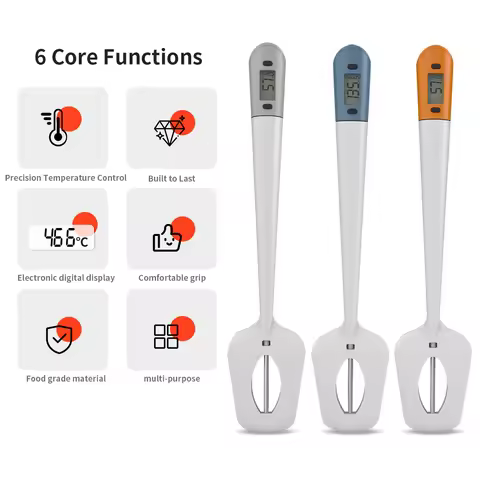 Digital Kitchen Thermometer with Spatula-Dual Function Probe Meat&for Chocolate, Candy, Jam, Baking