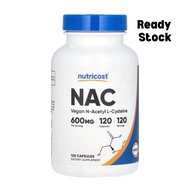 Nutricost, NAC, Vegan N-Acetyl L-Cysteine, 600 mg, 120 Capsules