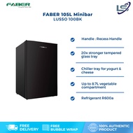 FABER 105L Minibar LUSSO 100BK | 20x Stronger Tempered Glass Tray | Refrigerant R600a | 2 Star Energ