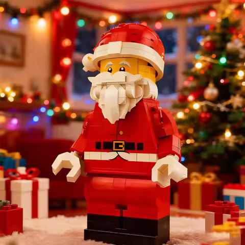 2025 NEW Up-Scaled Santa Minifigure 40820 Minifigure Festival Limited Enlarged Version Boy Girl Buil