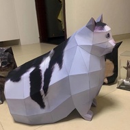 oiiao猫huh猫Maxwell猫疑惑猫旋转猫手工DIY纸模型折纸纸猫非成品Oiiao Cat Huh Cat Maxwe
