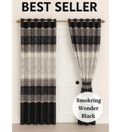 KATUN Smokring Model Door and Window Curtains, Latest Motif, Size 110cm, Length 210cm, Smooth and Th