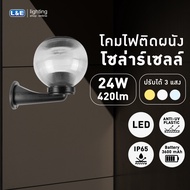 LUMAX โคมไฟติดผนังโซล่าร์เซลล์พร้อมหลอด LED รุ่น BALL SHAPE เปลี่ยนได้ 3 แสง