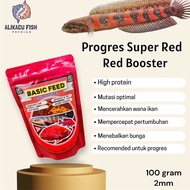 BASIC FEED PROGRES SUPER RED 100gr COD pelet ikan channa arwana louhan 100gr