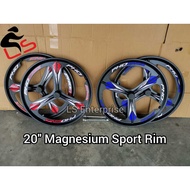 20" Bicycle Sport Rim Magnesium BMX MTB La-jak Rim Basikal 20inch