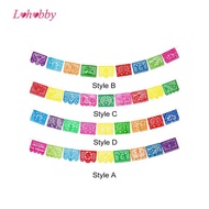 [Lohobby] Mexican Party Banner Plastic Fiesta Hanging Banner for Dia DE Los Muertos