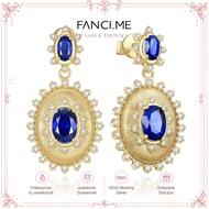 FANCIME "Retro Romance" Vintage Oval Cut September Birthstone Sterling Silver Earrings