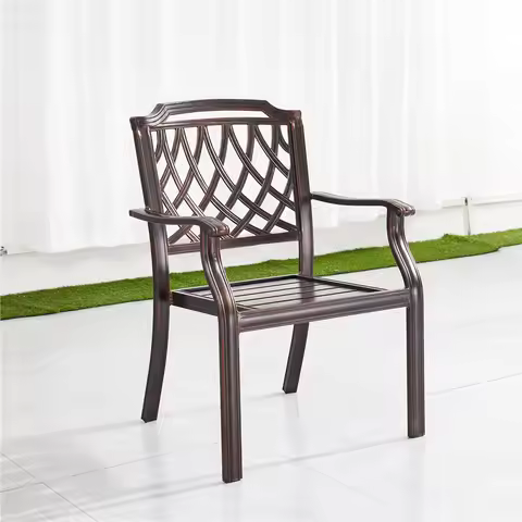 Furniture Bistro Outdoor Waterproof Patio Garden Chair Tables And Chairs Die-cast Aluminum Terrace W