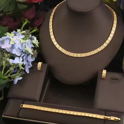 ACCKINGTrendy Fashion3PCS Luxury Waterdrop Indian Jewelry Sets For Women Wedding Party Indian Dubai
