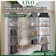 Wardrobe Organizer Hanging Handbag Wardrobe Storage Bag Closet Rack Tote Display Collection Almari B