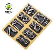 QIUJU Set of 8pcs Metal Wire Puzzle, Disassembly Assembly Metal Iron Link Unlock Interlock Game, Vin