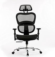 Gaming Chair, Office Desk Chair, Ergonomics Mesh Computer Office Chair High Back Desk Chair with Adjustable Headrest and Armrest (Color : Black) (Color : Black) (Black) little surprise
