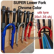 SUPER Lowered 20inch Basikal Double Fork 20"x1.35 Chrome Color Fork Bicycle Fork Double