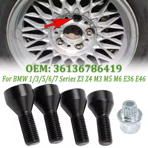 For BMW 1/3/5/6/7 Series Z3 Z4 M3 M5 M6 E36 E46 E60 E61 E81 E87 E90 Car Locking Wheel Bolts Lug Nuts
