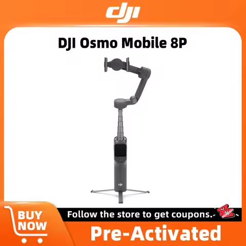 DJI Osmo Mobile 8P Pro Phone Gimbal Remote Control Selfies, Precise Framing Built-in Extension Rod &