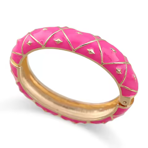 HAHA&TOTO Gold Plated Colorful Enamel Fashion Bracelet Chunky Statement Metal Bangle Trendy Jewelry 