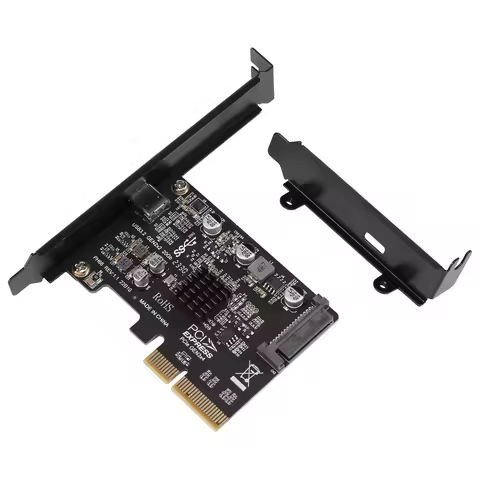 USB PCIE Card Type C PCI-Express 4X to USB 3.2 Gen 2X2 (20Gbps) ASM3242 Chipset for Windows 8/10/Lin
