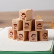 Cute Cartoon Stamp Cherry Garden Diary Decoration Diy Decorative Set 7 Days