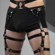 Claytonfg Suspenders Men Belts BDSM Leg Harness Gothic Punk Gay Clubwear Garters Accessories