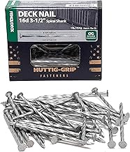 Fence Deck Nails 3-1/2 inches 16d for Wood Decking HGN16OGSTDK1 Spiral Shank Outdoor Galvanized Fini