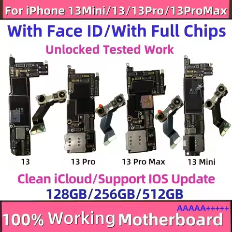 Tested Unlocked Motherboard for iPhone 13 Mini with/No FaceID Logic Board Clean iCloud for iPhone 13