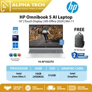 HP 16’' Omnibook 5 AI Laptop16-AF1022TU | Touch Display | Intel Core Ultra 5 | MS Office 2024 | Win 
