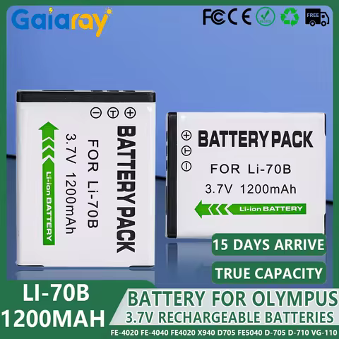 1-6Pcs Li-70B Li 70B Li70B Camera Battery 1200mAH for Olympus FE-4020 FE-4040 FE4020 X940 D705 FE504