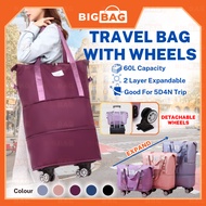 BIG BAG 60L Travel Bag With Wheels Large Capacity Luggage Bag Expandable Bag Travel Waterproof Weeke