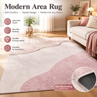 Velvet Pink Simple Lines Nordic Carpet Living Room Modern Mat for Bedroom Soft Carpets Sofa Bedside 